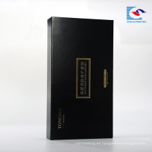 Caja de empaquetado del regalo cosmético de la cartulina negra mayor personalizada de Sencai